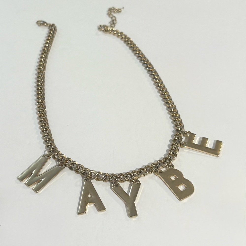 Gold Tone Personalized “ Maybe “ Necklace